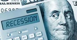 calculator displaying recession over money for recession-resistant franchise article